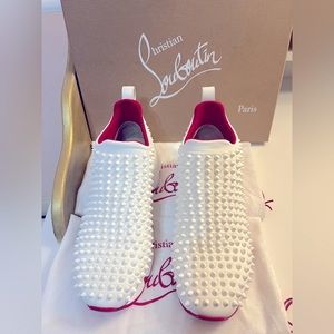 Christian Louboutin Spike Sock Tennis shoes. Size 38 / USA 8 . New, never worn.